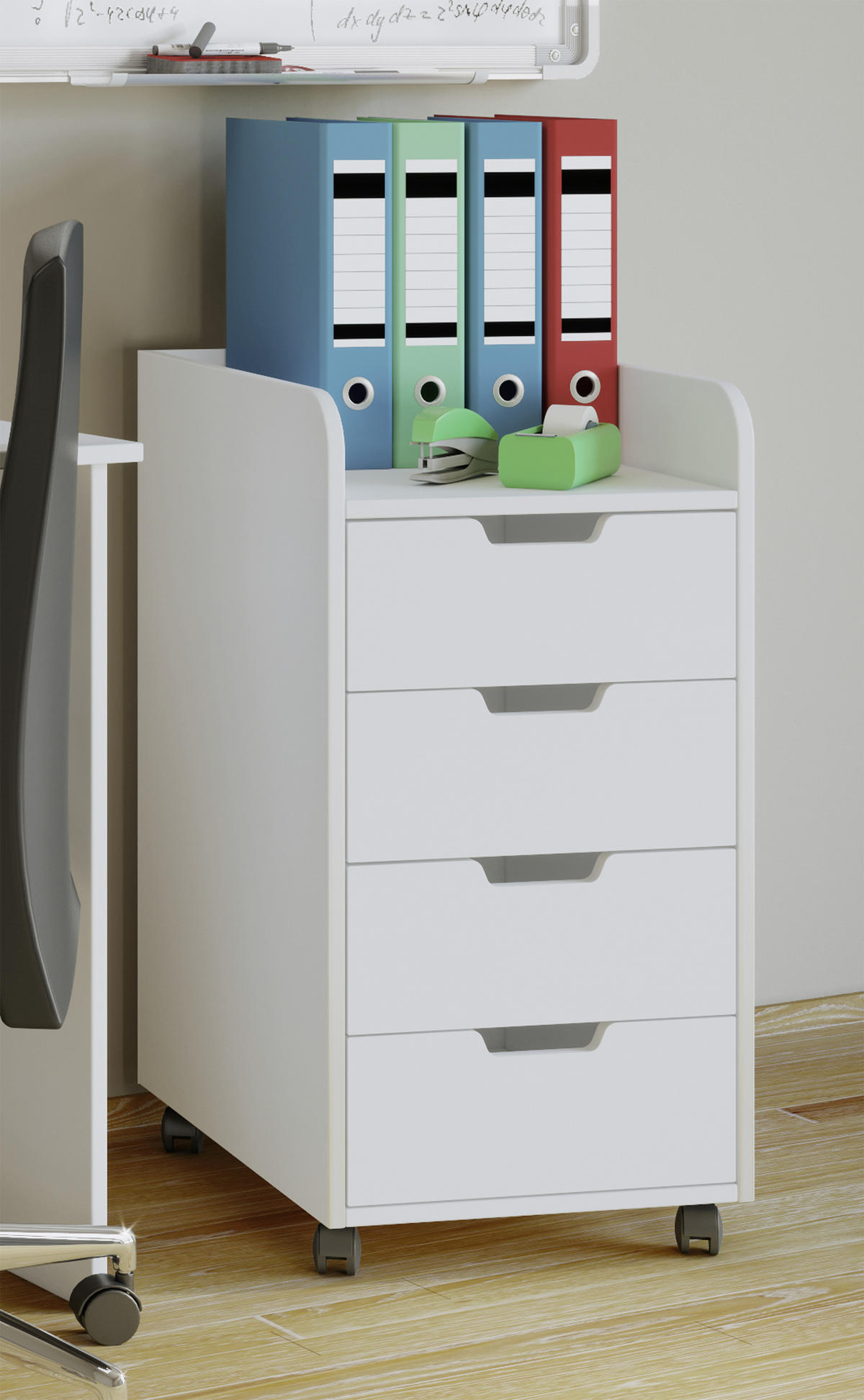 ROLLCONTAINER 40/74/50 cm  - Weiss, Konventionell, Holzwerkstoff/Kunststoff (40/74/50cm) - MID.YOU