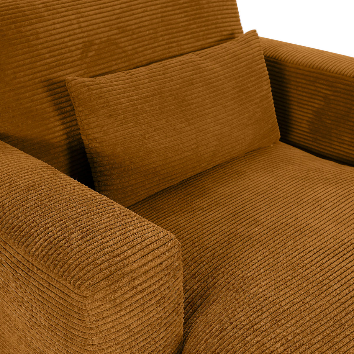 XXL-SESSEL in Cord Bernsteinfarben  - Bernsteinfarben/Schwarz, Romantik / Landhaus, Kunststoff/Textil (120/67/140cm) - Landscape