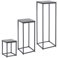 SET DE MESE AUXILIARE in metal, material pe bază de lemn   - negru, Modern, metal/material pe bază de lemn (30/90/30cm) - MID.YOU