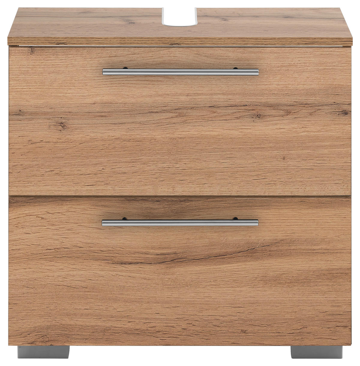WASCHBECKENUNTERSCHRANK 60,2/59,1/35 cm  - Chromfarben/Eichefarben, KONVENTIONELL, Holzwerkstoff/Metall (60,2/59,1/35cm) - MID.YOU