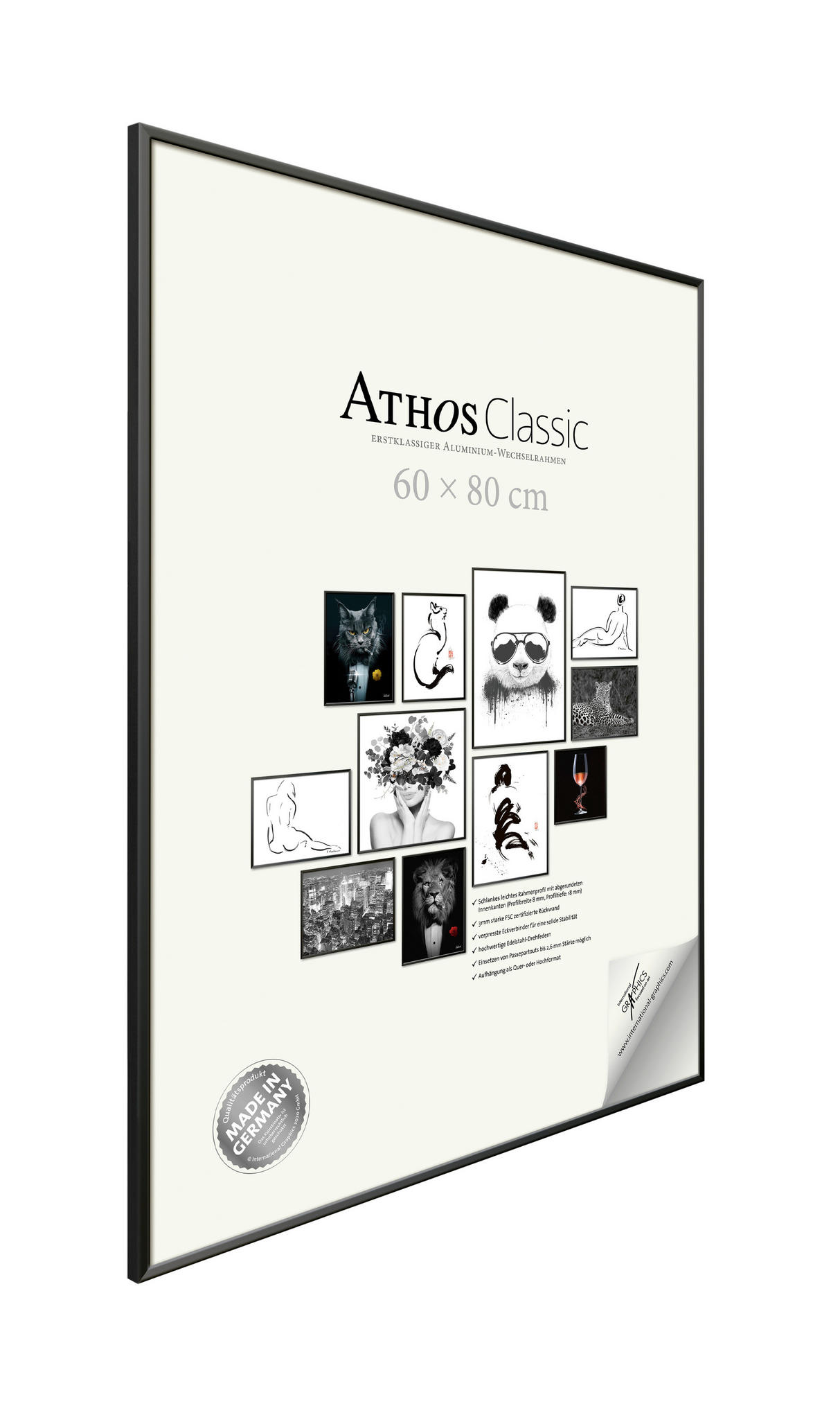 BILDERRAHMEN - Schwarz, Basics, Papier/Holzwerkstoff (60/80/1,8cm)