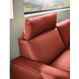 2,5-SITZER in Leder Rot  - Rot/Schwarz, Design, Leder/Metall (200/102/92cm) - Johann Jakob