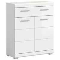 UNTERSCHRANK 74/88/31 cm   - Weiß Hochglanz/Silberfarben, MODERN, Holzwerkstoff/Kunststoff (74/88/31cm) - MID.YOU