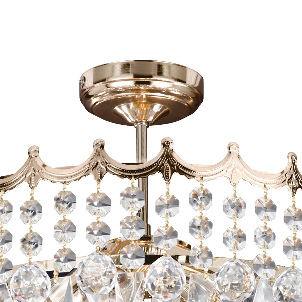 KRONLEUCHTER Versailles 42/44 cm   - Goldfarben, Design, Glas/Metall (42/44cm) - Searchlight
