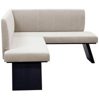 ECKBANK 140/160 cm Webstoff Beige   - Beige/Schwarz, KONVENTIONELL, Textil (140/160cm)