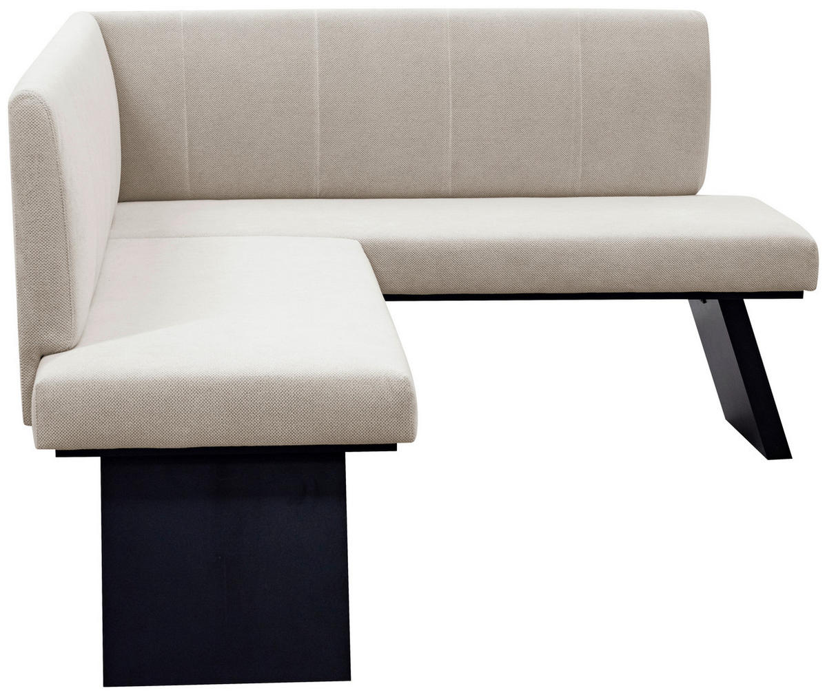 ECKBANK 140/160 cm Webstoff Beige   - Beige/Schwarz, KONVENTIONELL, Textil (140/160cm)