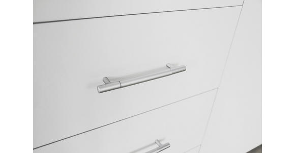DREHTÜRENSCHRANK in Weiß, Weiß Hochglanz - Weiß Hochglanz/Alufarben, KONVENTIONELL, Holzwerkstoff/Metall (244/218,6/59,4cm) - Xora