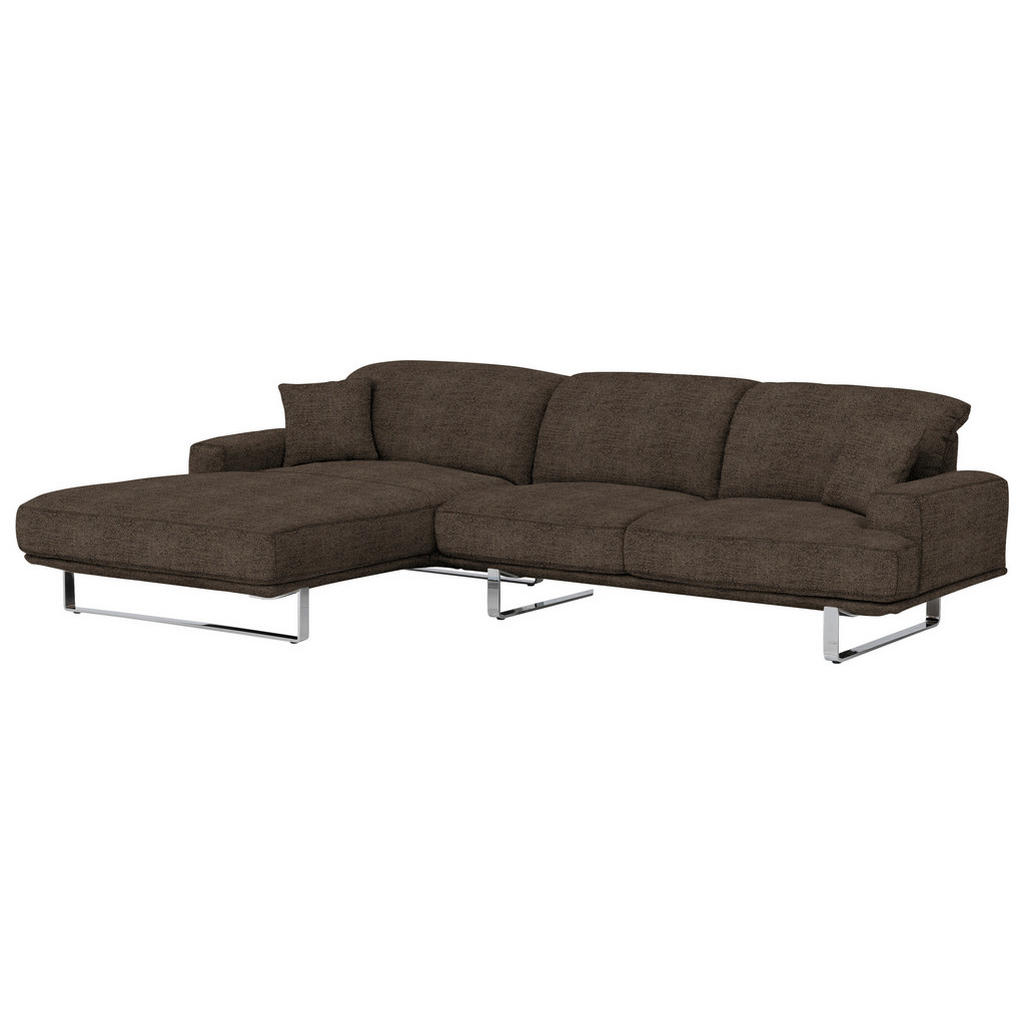 Thumbnail - Dieter Knoll Ecksofa Lesina, Mokka, Textil, 3-Sitzer, Ottomane links, L-Form, 304x184 cm, Typenauswahl, Fußauswahl, Lede...