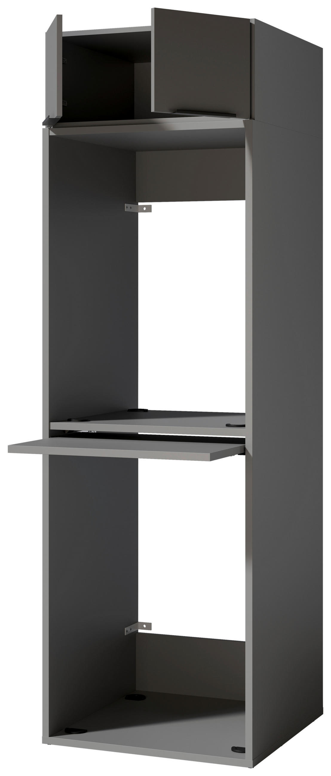 WASCHMASCHINENSCHRANK 70/220/68 cm  in Grau  - Schwarz/Grau, Basics, Holzwerkstoff/Kunststoff (70/220/68cm) - MID.YOU