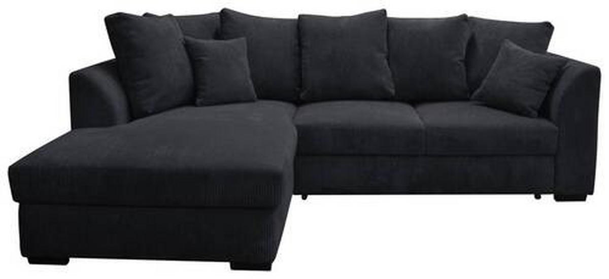 ECKSOFA in Cord Schwarz  174/259 cm  - Schwarz, Design, Kunststoff/Textil (174/259cm) - Cantus