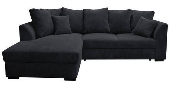 ECKSOFA in Cord Schwarz  - Schwarz, Design, Kunststoff/Textil (174/259cm) - Cantus