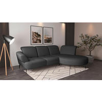 ECKSOFA DANCE E Dunkelgrau Flachgewebe  - Dunkelgrau/Schwarz, MODERN, Textil/Metall (313/208cm) - Sit & More