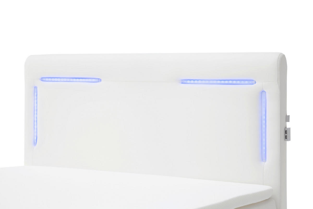 BOXSPRINGOVÁ POSTEĽ, 120/200 cm biela - biela/strieborná, Design, textil/plast (120/200cm) - Xora
