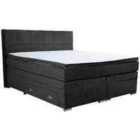 BOXSPRINGBETT 180/200 cm  in Schwarz  - Chromfarben/Schwarz, Design, Holz/Holzwerkstoff (180/200cm) - Boxxx