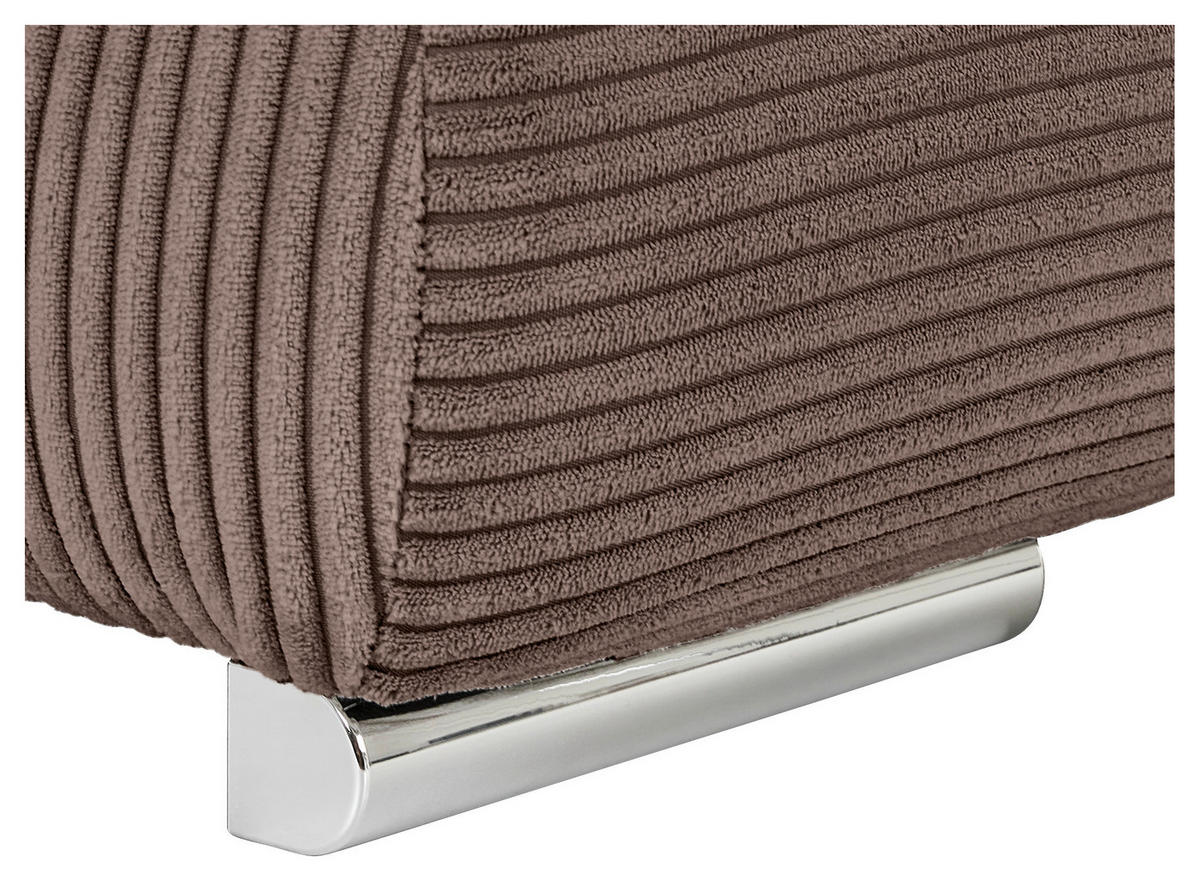 WOHNLANDSCHAFT Braun Cord  - Chromfarben/Braun, KONVENTIONELL, Kunststoff/Textil (180/376/180cm) - Carryhome
