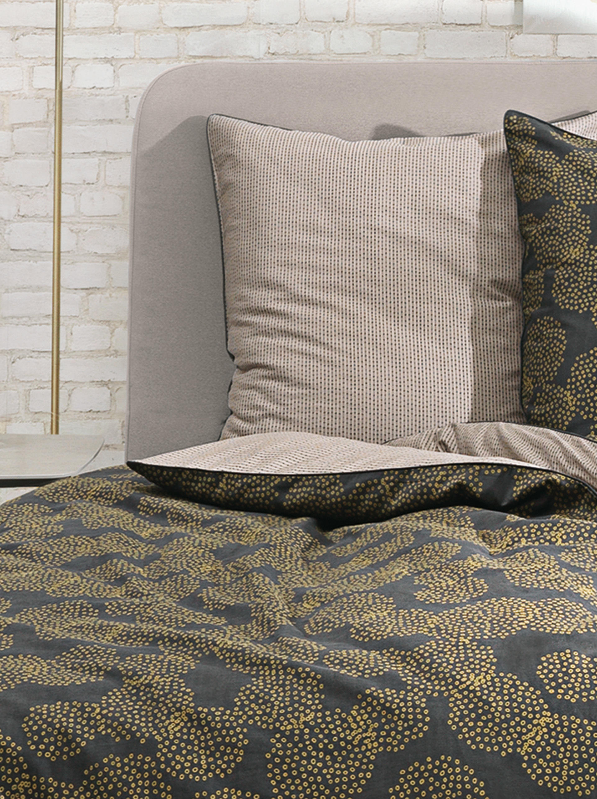 OBOUSTRANNÉ POVLEČENÍ, satén, černá, barvy zlata, béžová, 155/220 cm - černá/barvy zlata, Trend, textil (155/220cm) - Esprit