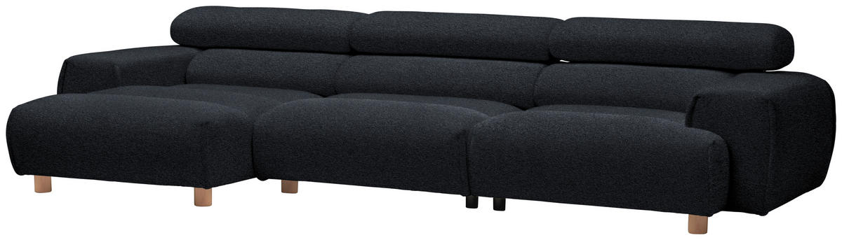 HÖRNSOFFA i velour antracit  - antracit, Natur, trä/textil (150/329cm) - Livetastic