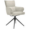ARMLEHNSTUHL  in Eisen Velours  - Hellgrau/Schwarz, Design, Textil/Metall (58/91/62cm) - Dieter Knoll