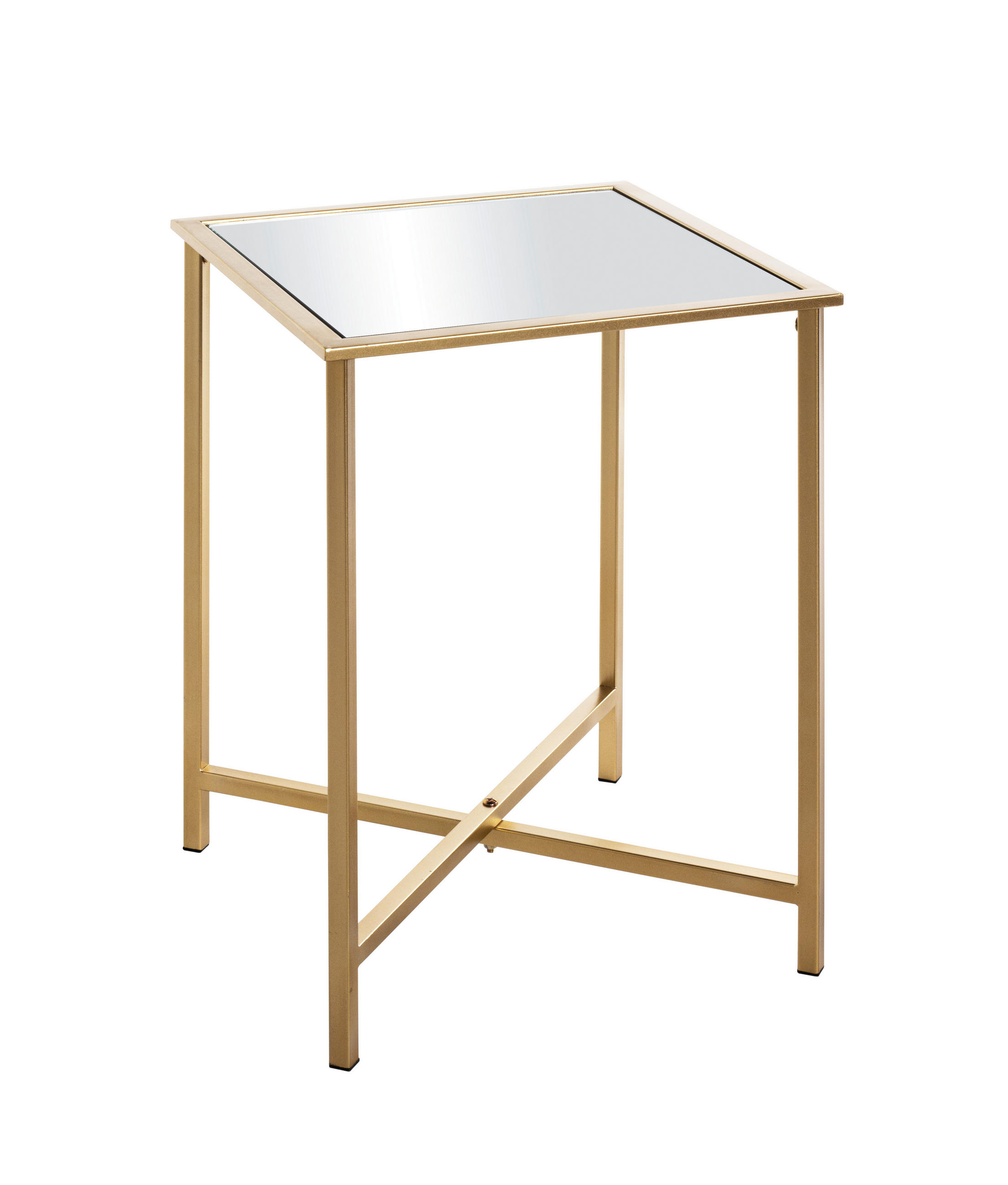 COUCHTISCH in Metall, Glas 39/39/53 cm  - Klar/Goldfarben, MODERN, Glas/Metall (39/39/53cm)