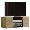 TV-Element in Sonoma Eiche  in 95/40/36 cm  - Eichefarben/Schwarz, Konventionell, Glas/Holzwerkstoff (95/40/36cm) - MID.YOU