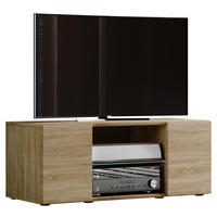 TV-Element in Sonoma Eiche  in 95/40/36 cm  - Eichefarben/Schwarz, Konventionell, Glas/Holzwerkstoff (95/40/36cm) - MID.YOU