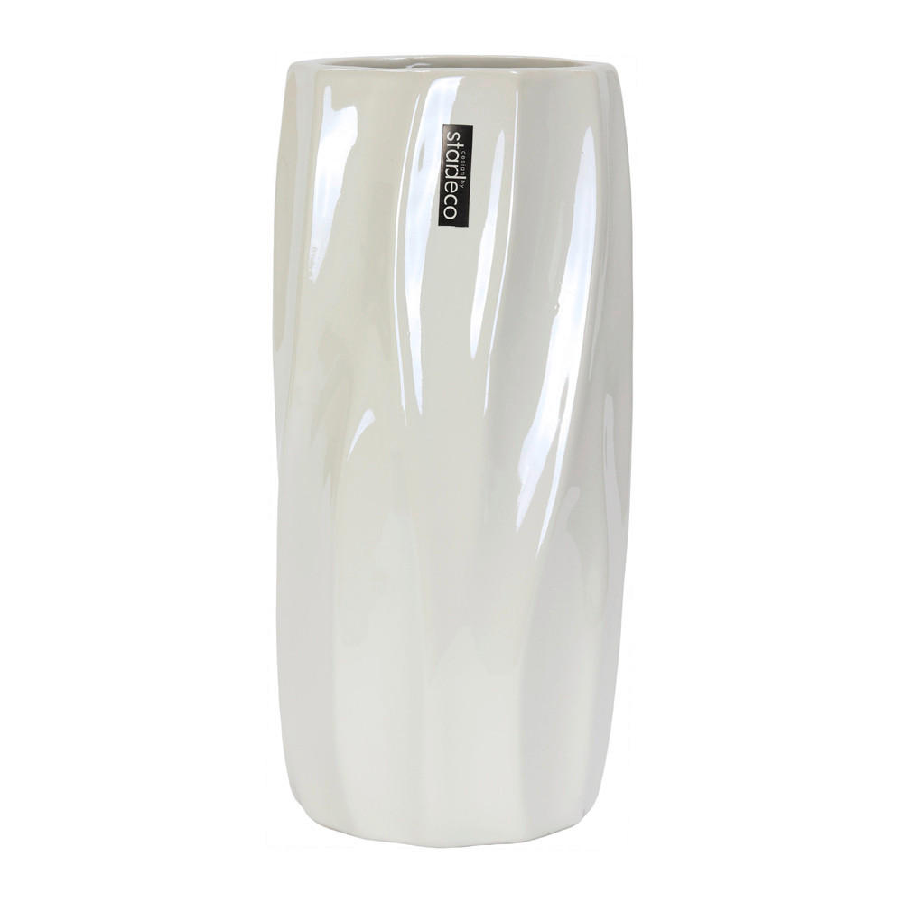 VÁZA, keramika, 31,5 cm - biela, Basics, keramika (15/32/15cm)