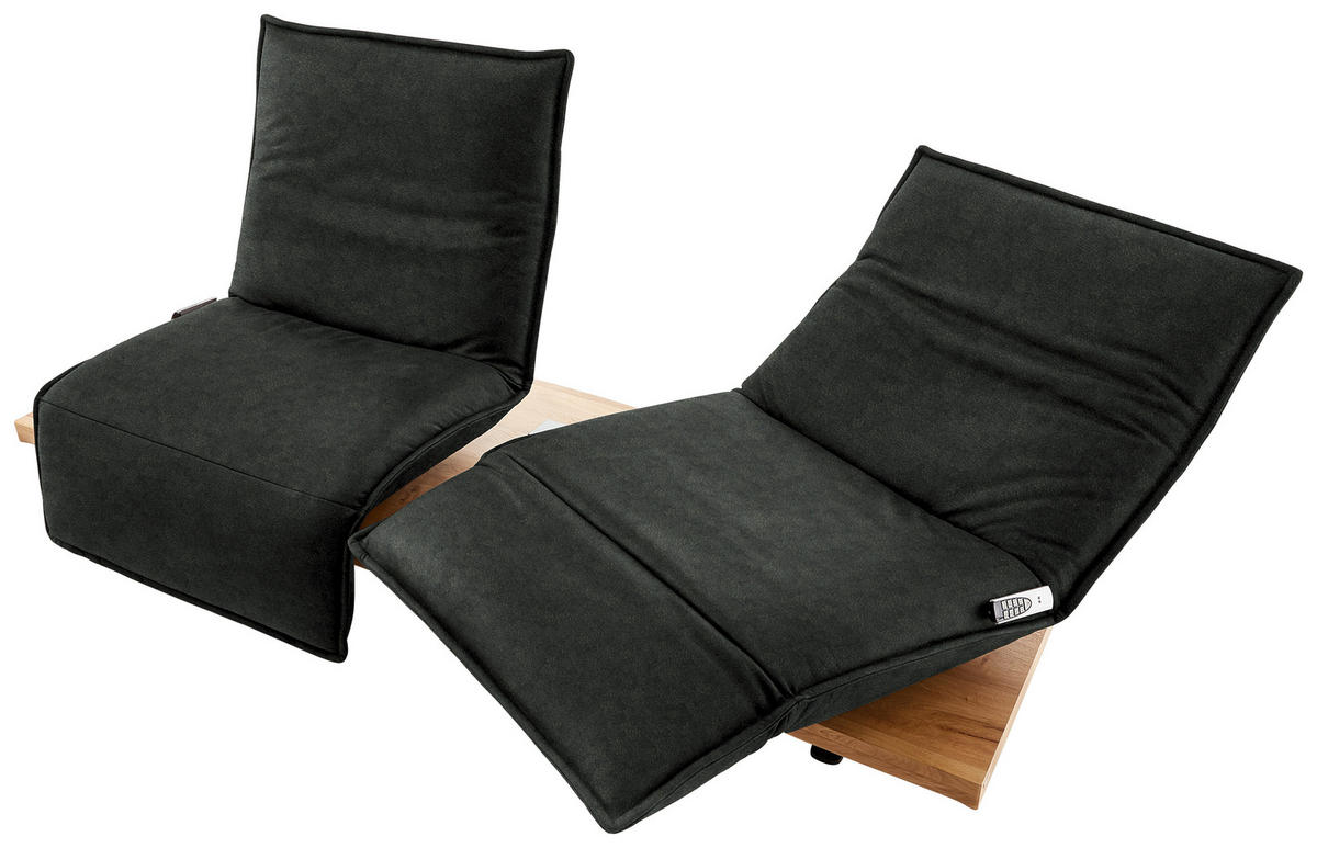 2-SITZER-SOFA in Echtleder Dunkelgrün  - Dunkelgrün/Eichefarben, Natur, Leder/Holz (240/63/115cm) - Koinor