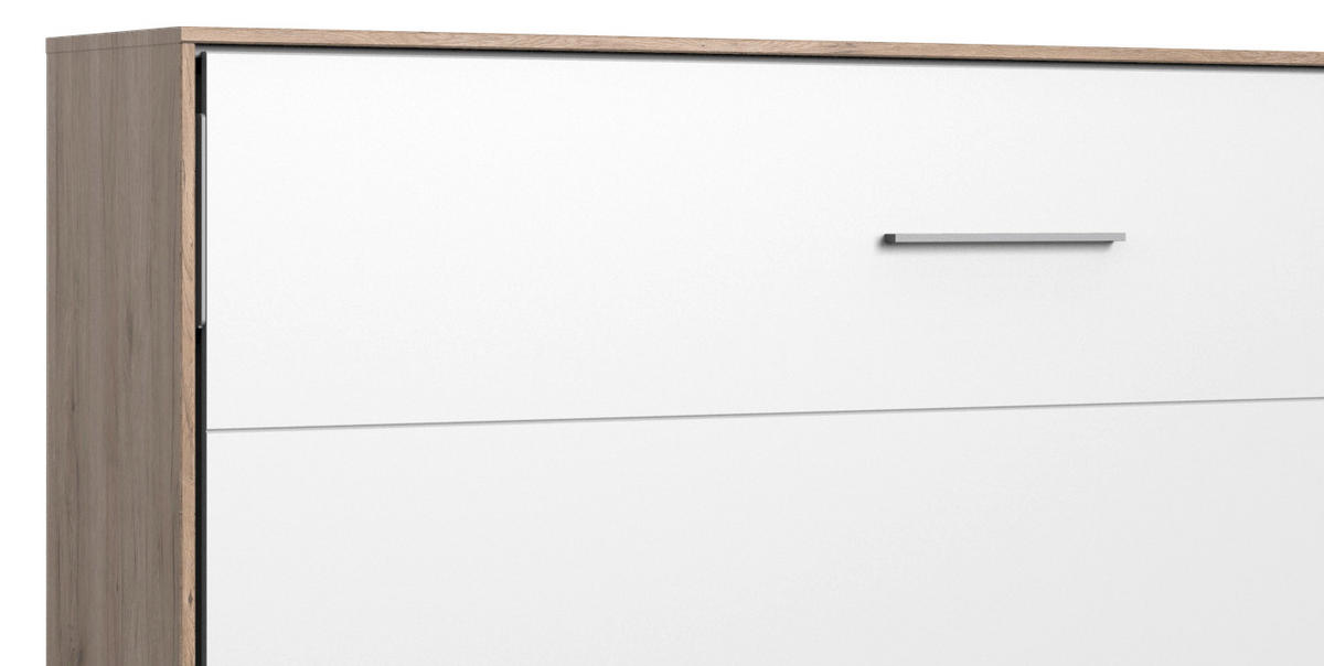SCHRANKBETT 120/200 cm Weiss, Eichefarben  - Weiss/Eichefarben, Konventionell, Holz/Holzwerkstoff (120/200cm) - MID.YOU