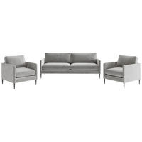 SOFFGRUPP i flatväv ljusgrå  - stålfärgad/ljusgrå, Design, metall/textil (210/80/84cm) - Livetastic