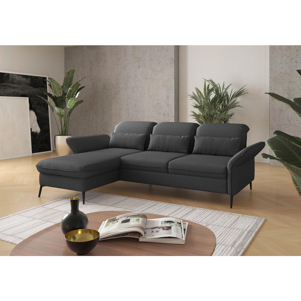 Sit & More ROHOVÁ SEDAČKA, textil, tmavosivá