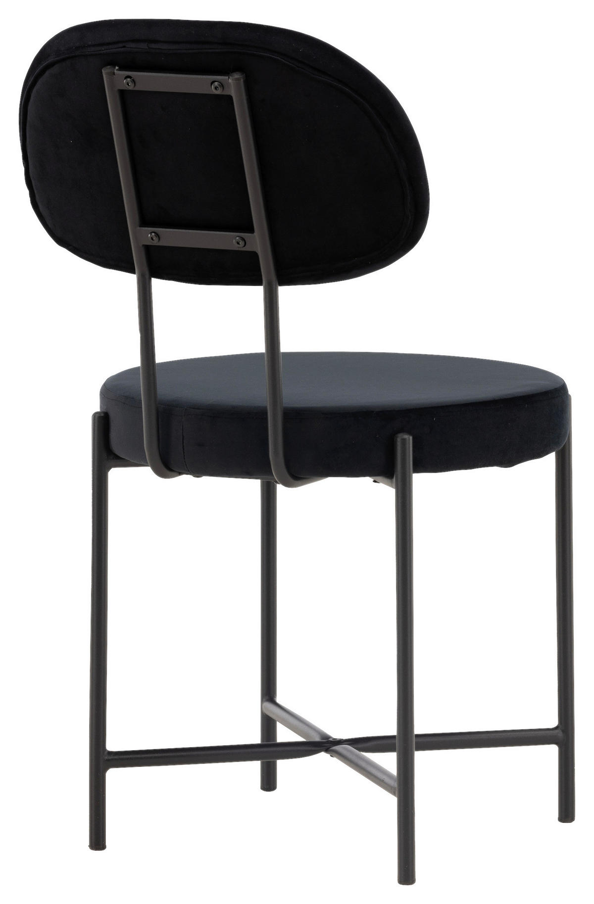 STUHL-SET  in Stahl Samt Metall, Textil  - Schwarz, Design, Textil/Metall (50/89/60cm) - Livetastic