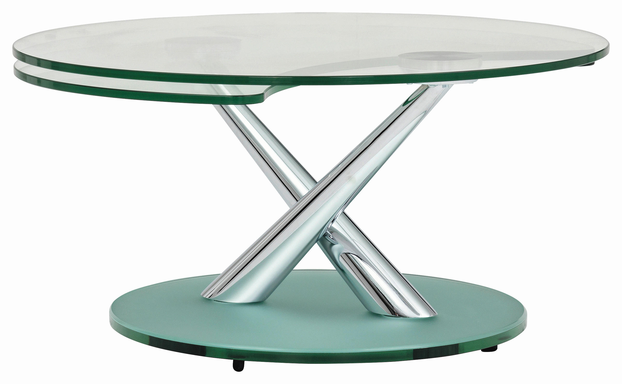 COUCHTISCH in Metall, Glas 80-128/80/40 cm  - Chromfarben/Silberfarben, Design, Glas/Metall (80-128/80/40cm) - Naos