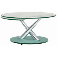 COUCHTISCH Metall, Glas 80-128/80/40 cm  - Chromfarben/Silberfarben, Design, Glas/Metall (80-128/80/40cm) - Naos