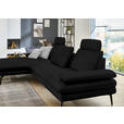 ECKSOFA in Echtleder Schwarz  180/310 cm  - Schwarz, Design, Leder/Metall (180/310cm) - Dieter Knoll