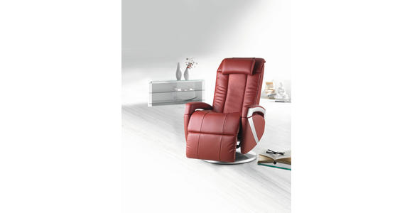MASSAGESESSEL Lederlook Rot - Chromfarben/Rot, Design, Textil (75/110/113cm) - Cantus