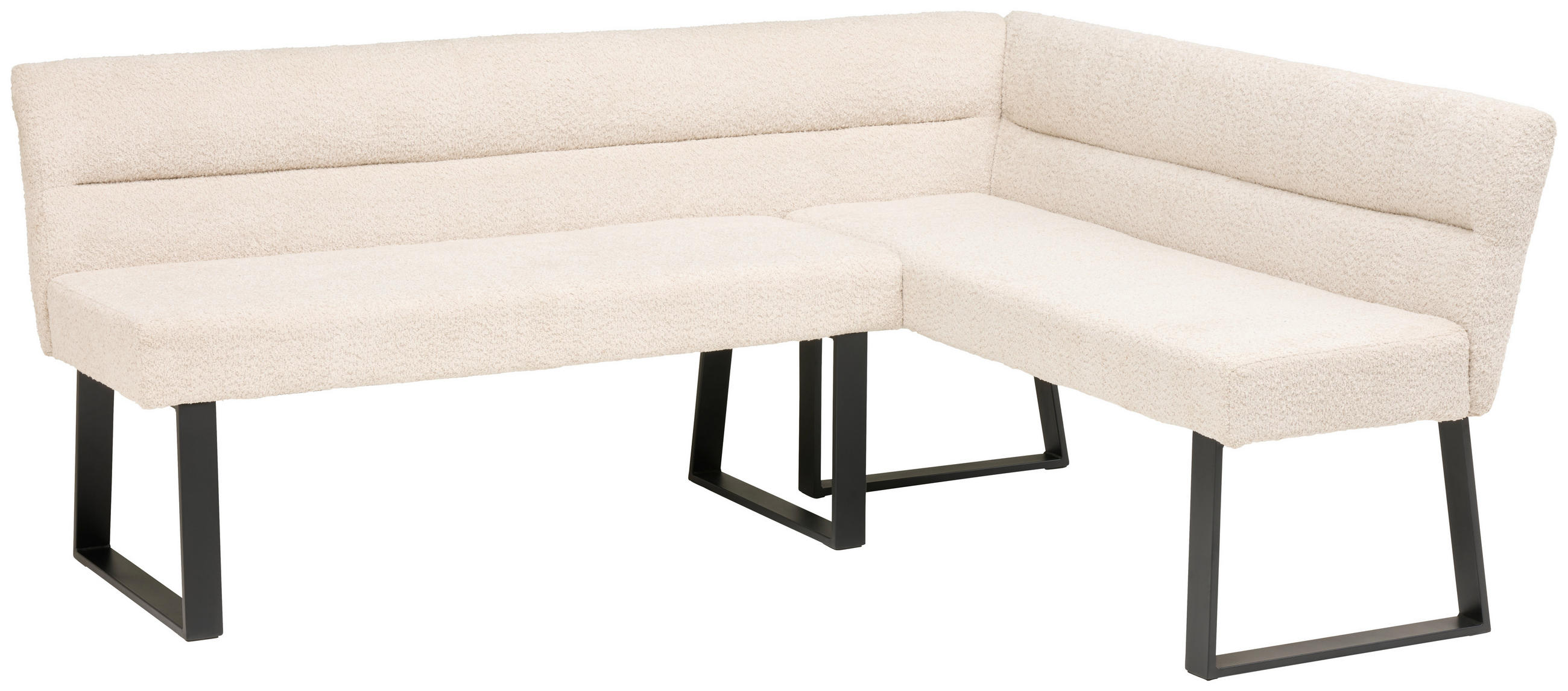 ECKBANK 190/150 cm  in Beige  - Beige/Schwarz, KONVENTIONELL, Textil/Metall (190/150cm) - MID.YOU