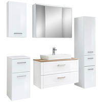 BADEZIMMER 7-teilig  in 160 cm  - Chromfarben/Eichefarben, MODERN, Glas/Keramik (160cm) - Sadena