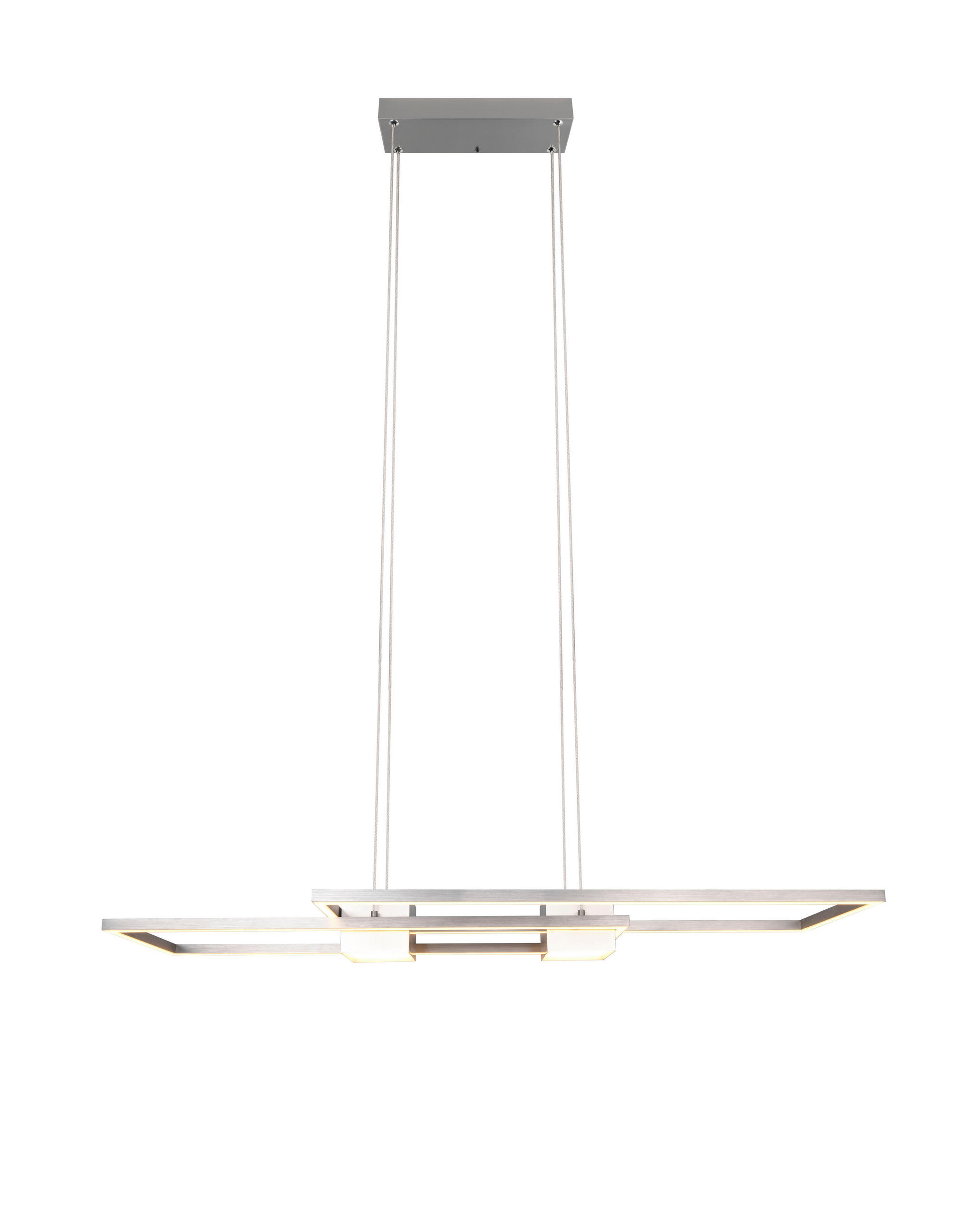 LED-HÄNGELEUCHTE Albany 100/28/150 cm   - Alufarben/Nickelfarben, Design, Metall (100/28/150cm) - Trio Leuchten