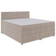 BOXSPRINGBETT 180/200 cm  in Beige  - Beige/Schwarz, KONVENTIONELL, Kunststoff/Textil (180/200cm) - Carryhome