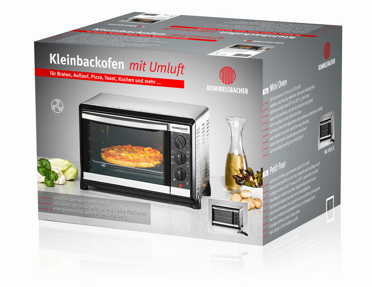 MINIBACKOFEN  - Schwarzchrom, Basics, Metall (44/28,5/33,5cm) - Rommelsbacher