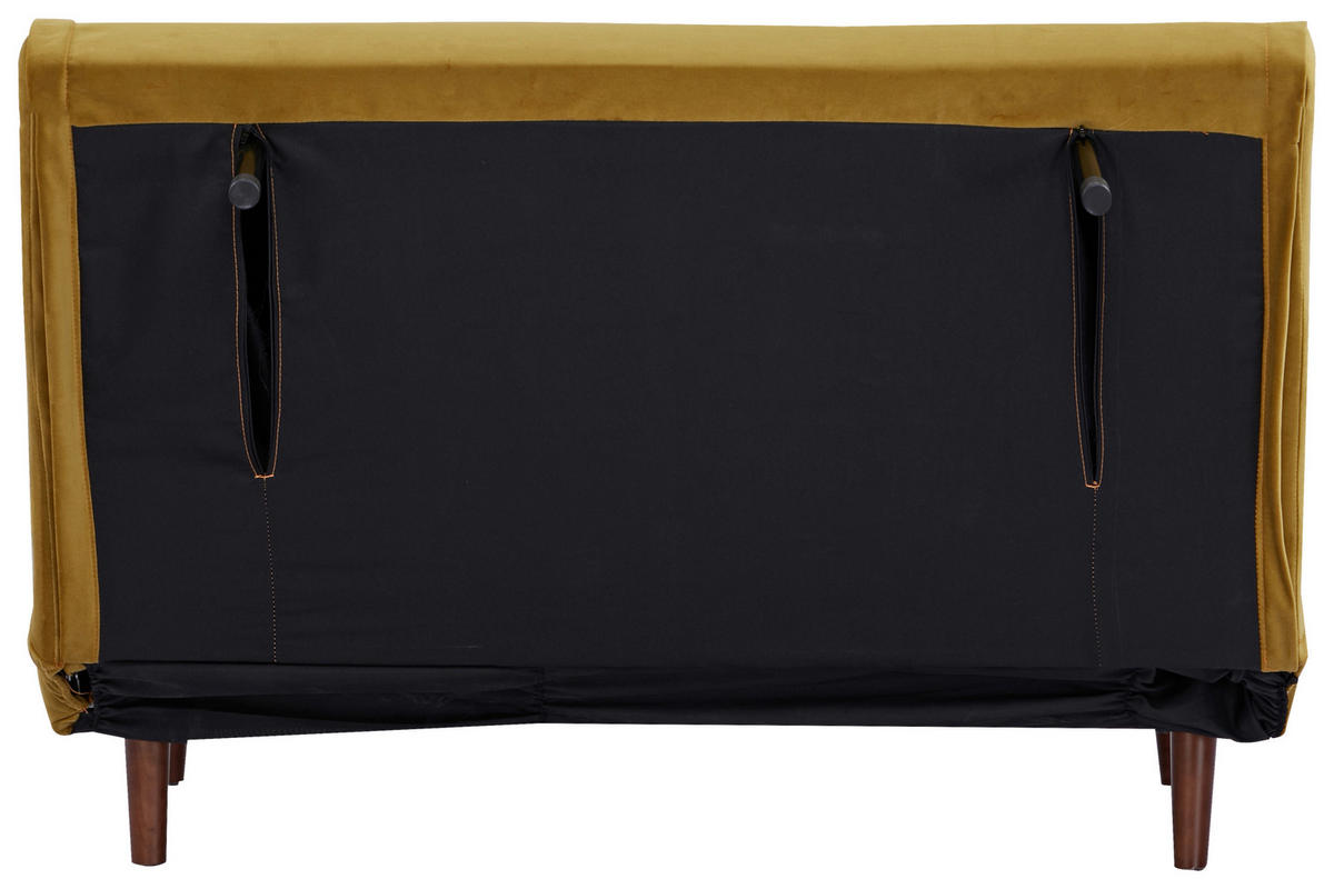 CANAPEA EXTENSIBILĂ textil galben  - galben/culoare lemn mesteacăn, Design, lemn/textil (122/81/88cm) - Livetastic