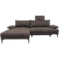 ECKSOFA Graubraun Webstoff  - Graubraun/Schwarz, Design, Textil/Metall (192/260cm) - MID.YOU