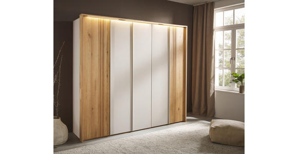 DREHTÜRENSCHRANK 252/223/62 cm,  in Perlmutt, Wildeiche, 5-türig  - Wildeiche/Perlmutt, Design, Holz/Holzwerkstoff (252/223/62cm) - Valnatura