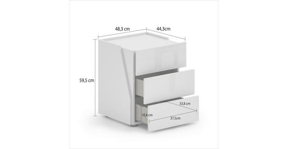 NACHTSCHRANK 48,3/59,5/44,3 cm - Schwarz/Weiß, Design, Holzwerkstoff/Kunststoff (48,3/59,5/44,3cm) - Novel