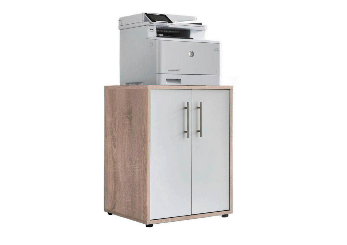 AKTENSCHRANK Weiß, Sonoma Eiche  - Weiß/Sonoma Eiche, MODERN, Holzwerkstoff (54/74/50cm) - MID.YOU