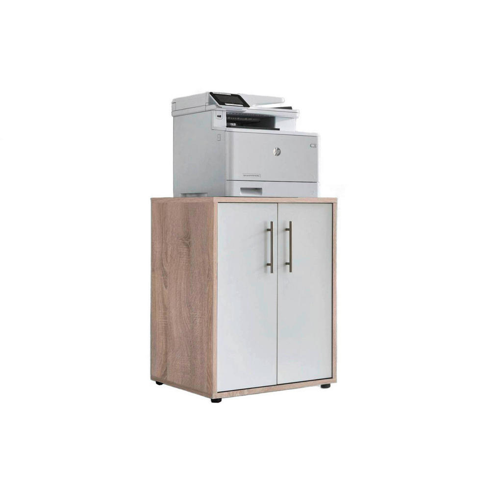 Thumbnail - Mid.you Aktenschrank, Weiß, Sonoma Eiche, Holzwerkstoff, 2 Fächer, 54x74x50 cm, Made in Germany, erweiterbar, Arbeitszim...