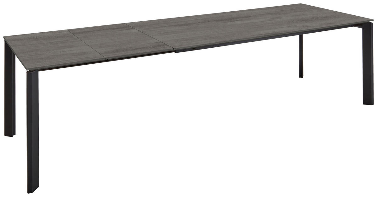 ESSTISCH in Metall, Holzwerkstoff 200-300/95/76 cm  - Schieferfarben/Schwarz, Basics, Holzwerkstoff/Metall (200-300/95/76cm) - Celina Home