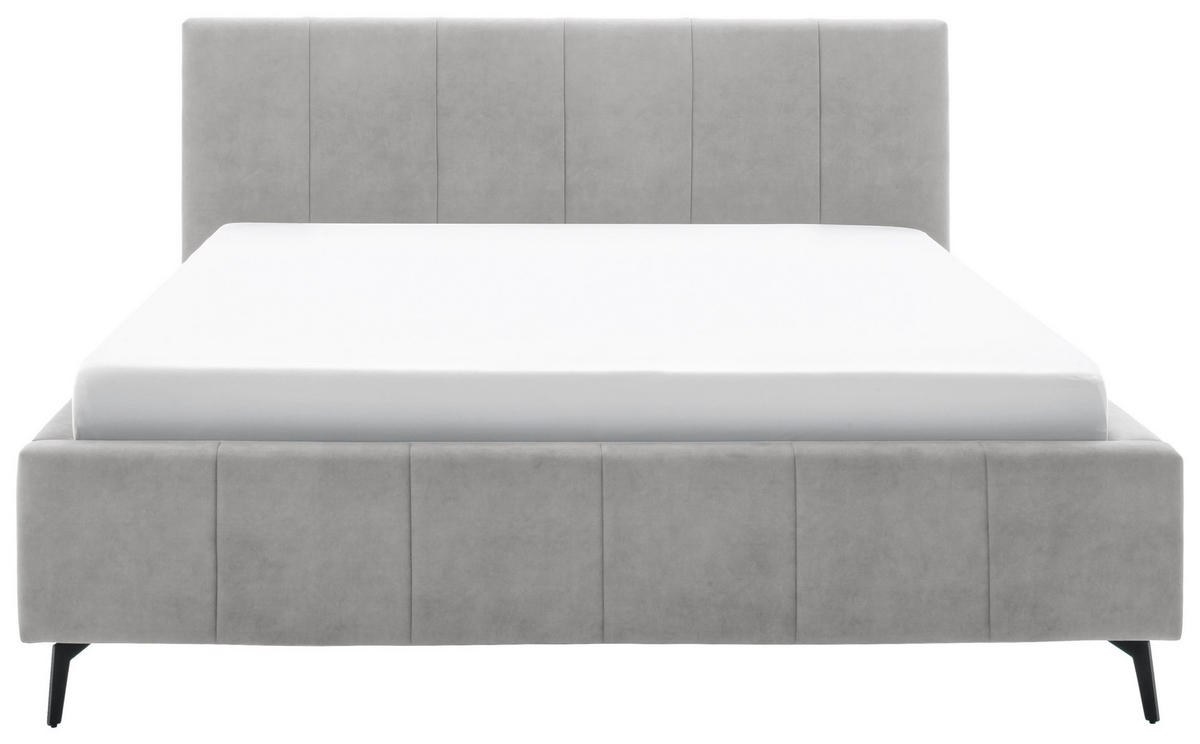 POLSTERBETT 180/200 cm  in Hellgrau  - Weiss/Birkefarben, Konventionell, Holz/Textil (180/200cm) - Boxxx