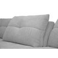 ECKSOFA Grau Chenille Armlehnenkissen, Rücken echt, Sitztiefenverstellung  - Schwarz/Grau, KONVENTIONELL, Textil/Metall (215/313cm) - Hom`in