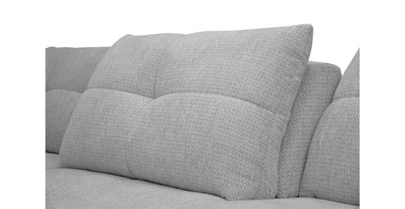 ECKSOFA Grau Chenille Armlehnenkissen, Rücken echt, Sitztiefenverstellung  - Schwarz/Grau, KONVENTIONELL, Textil/Metall (215/313cm) - Hom`in